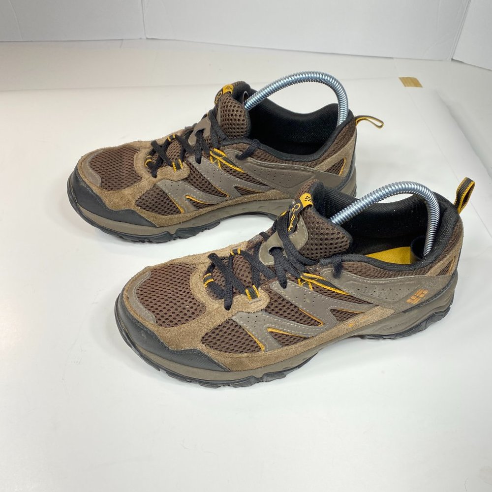 Columbia Mens Hiking Trail Trekker OMNI GRIP Shoes Size 8 M Brown Black & Gray